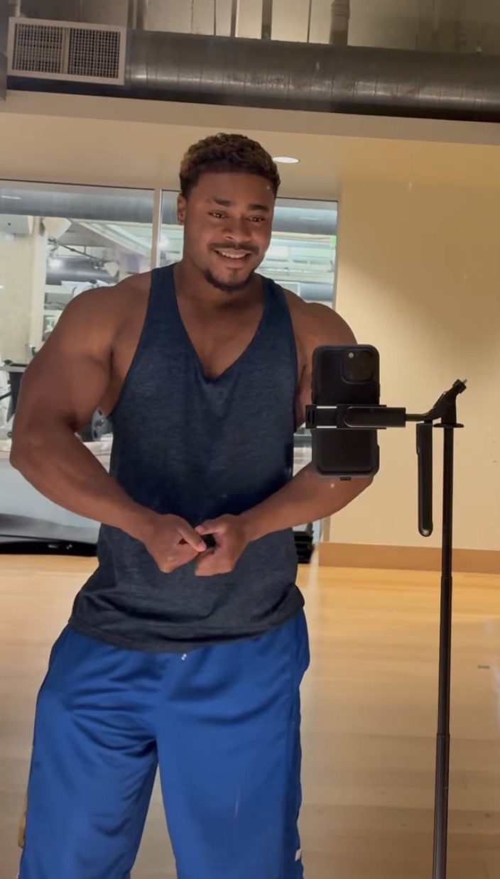 Zeke Hayes smiling after training at the gym